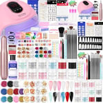 Kit Acrylique Ongles Avec Tout Inclus - Kit Ongle Acrylique Complet En Gel Avec Lampe Uv 36w,Fraises à ongles électriques, Poudre Acrylique Pour Ongles, Extensions D'Ongles En Gel Acrylique (007)