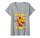 Womens Hive is Where the Heart Is Save the Bees Beekeeper V-Neck T-Shirt