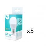 LED-Lampa E27, G45, 10W, 230V, 4500K, Keramisk 5-pack, Vit neutral