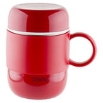 DrinkPod mug isotherme avec manche en acier inoxydable à double paroi sans BPA – 0.28L, rouge, 6 heures chaud ou froid