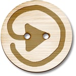 8 x 23mm 'Round Arrow' Round Wooden Buttons (BT00102543)