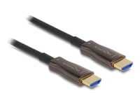 Delock - High Speed - Hdmi-Kabel - Hdmi Hann Til Hdmi Hann - 20 M - Hybridkobber / Fiberoptikk - Svart - Active Optical Cable (Aoc), 8 K 60 Hz (7680 X 4320) Støtte, Metal Armouring, Up To 48 Gbps Data Transfer Rate