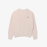 Lacoste Cardigan coton col V Taille 36 Rose Angora