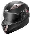 Casque Moto Modulable Homme ECE Homologué-YEMA YM-925 Casque Scooter Femme Adulte Double Visière-Noir Mat-L