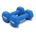 Neoprene Dumbbells 5KG x 2 Weights Iron Hand Aerobic Workout Fitness Gym Blue