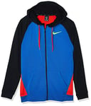 Nike Men M Nk DRY Hoodie Fz Fleece Sweatshirt - Game Royal/Black/Habanero Red/(Electric Green), Small