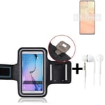 For Sharp Aquos Sense6s Neoprene armband + EARPHONES sports jogging running case