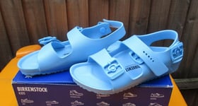 Birkenstock Milano Kids EVA Sky Blue Sandals Junior Size UK 1 Brand New In A Box