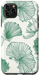 Coque pour iPhone 11 Pro Max Motif coquillage vert, esthétique, joli été, plage