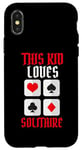 Coque pour iPhone X/XS This Kid Loves Solitaire Card Game Enthusiast -