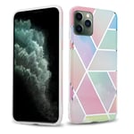 Cadorabo Case works with Apple iPhone 12 Mini (5,4" Zoll) in Rainbow marble No.11 - TPU Silicone Cover with Mosaic Pattern Design - Ultra Slim Protective Gel Shell Bumper Back Skin