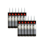 Sika - Lot de 12 colles mastic multi-usages flex 221 - Noir - 300ml - Noir