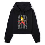 The Simpsons Bad Boy Bart Women's Cropped Hoodie - Black - XS - Black