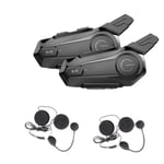 2 st Bluetooth Intercom Motorcykel Halv Hjälm Bluetooth Headset För 2 Intercomunicador Trådlös He