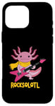 Coque pour iPhone 16 Pro Max Rocksolotl Guitare Axolotl pour enfant