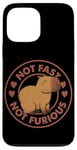 Coque pour iPhone 13 Pro Max Badge parodie du film Capybara avec inscription « Not Fast Not Furious »