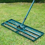 Signstek Lawn Leveling Rake, Stainless Steel Lawn Leveler with 30” x 10” Ground Plate, 76.7” Adjustment Long Handle, Level Lawn Tool for Grass, Golf Field, Garden, Level Soil