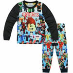 Barnens Roblox Pyjamas Långärmad Tröja Byxor Loungewear Present black 130cm