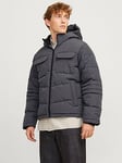 Jack & Jones Jack & Jones Hooded Padded Coat, Dark Grey, Size M, Men