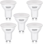 Aigostar GU10 LED Bulbs Cool White, 8W 6400K 600 Lumen, 5 Pcs/Box, 160° Beam A