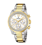 Montre FESTINA Boyfriend Femme CRONOGRAFO Acier Bicolore Nacre F20607/1