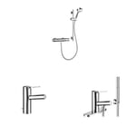 Bundle of Mira Showers Relate Mixer Shower EV Single Outlet 2.1878.001 + 2.1816.001 Relate Contemporary Monobloc Tap - Chrome + 2.1816.005 Relate Contemporary Bath Shower Mixer Tap - Chrome