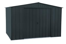 Duramax TOP Shed 10 x 8 (7.83 m2) Metal Garden Storage Shed, Made of Hot-Dipped Galvanized Steel, Strong Reinforced Roof Structure, Maintenance-Free & Weatherproof Metal Garden Shed, Anthracite