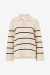 Selected FEMME - Tröja slfLiva Eja LS Knit Collar - Beige