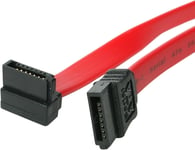 Câble Sata Serial Ata - 46 Cm - 18 Pouces - Rouge - 1 Connecteur Angle Droit Coudé - 2X Sata Receptacle (Sata18Ra1)