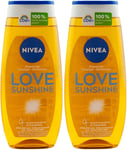 Nivea Shower Care Original Scent Sun Bottle Welcome Sunshine Pack of 2 2 x 250 m