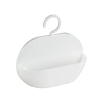 Avilia Panier de douche - Panier de douche avec crochet, en plastique, 26 x 23 x 9 cm, blanc