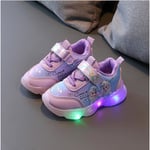 Frozen Elsa Mesh LED Luminous Sneakers Barn Skor Sommar Höst Purple 25