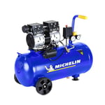 MICHELIN Compresseur d'Air Mobile Silencieux MX 50/1, Compresseur d'Air Sans Huile, Pression Maximale 8 Bar, Puissance 1 CV, Réservoir 50 litres, Niveau Sonore 58 dB LpA