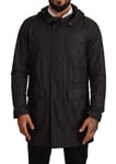 Dolce & Gabbana Veste Trench-Coat Noir à Capuche Hommes IT48/ US38/ Taille M