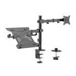 AISENS - DTL32TSR-193 - Support de Table pivotant et inclinable pour Ordinateur Portable et Moniteur/TV 9 kg de 17-32, Noir