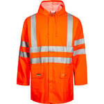 Lyngsøe PU/PVC regnjacka LR9055, High-Vis på 3 orange, stl. L