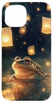 Coque pour iPhone 15 Lanternes japonaises grincheuses grenouille crapaud bassin nature