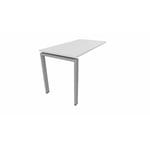 Retour pour bureau individuel profondeur 60 cm Producteo Gris aluminium CONNECT : retours sur piétement arche P60 D80x60/cpl blanc neige/cpi gris