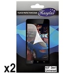 KARYLAX Seluxion - Pack de 2 Films de Protection à découper Universel S pour smartphone Wiko Sunny 2 [Taille écran maximale 5,7 cm x 10 cm]