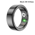 Smart Ring Fitness Hälsospårare Titanlegering Fingerring Fo Black 19.8mm