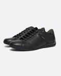 Boss Orange Saturn Mens Low Profile Leather Trainers With Odour-Control Lining NOS - Black - Size UK 9