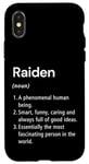 Coque pour iPhone X/XS Raiden Définition du nom Dictionnaire amusant