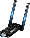 Clé Wifi Puissante Ac1300 Mbps, Cle Wifi Usb 3.0 Double Bande, 2.4G/5.8Ghz Adaptateurs Usb Clé Wifi Pour Pc/Laptop/Desktop/Tablet, Compatible Avec Windows 11/10/8/7/Vista/Xp, Mac Os X