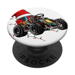 Chapeau de Noël Go Kart Racing Karting Racer PopSockets PopGrip Adhésif