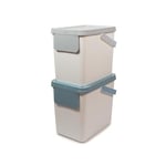 Snips Set of 2 Recycling Bins for Separate Waste Collection 2 x 25 liters, Waste Bins Kitchen, White Color, Rubbish Bin 26 x 36 x 43 cm, Made in Italy, 0% BPA and phthalate-free.