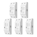 SONOFF Smart WiFi Light Switch 10A 2400W, Wireless Relay Switch Universal DIY Module for Smart Home Automation, Works with Alexa/Google Home/eWelink/IFTTT, No Hub Required, BASICR4, 5PCS