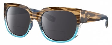 Costa Del Mar Waterwoman Cateye Polarized BIFOCAL Sunglass Wahoo Brown Blue 55mm