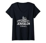 Womens Jerusalem Israel V-Neck T-Shirt