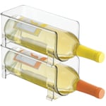 Range-Bouteilles (Lot de 2) – casier à Bouteilles empilable en Plastique pour Bouteilles de vin, Sodas ou Autres Boissons – étagère à vin Moderne