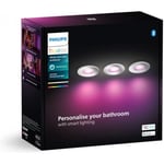 Philips Hue White Ambiance Xamento inbyggd smart taklampa, krom, 3 x 4.2W, GU10